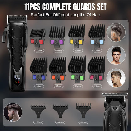 Lanumi Professional Hair Clippers Electric Razor Shavers Men 3 Piece Set Rechargeable Clippers and Trimmers Beard Trimmer Barber Kit with Travel Case Clippers for Hair Cutting Gifts for him