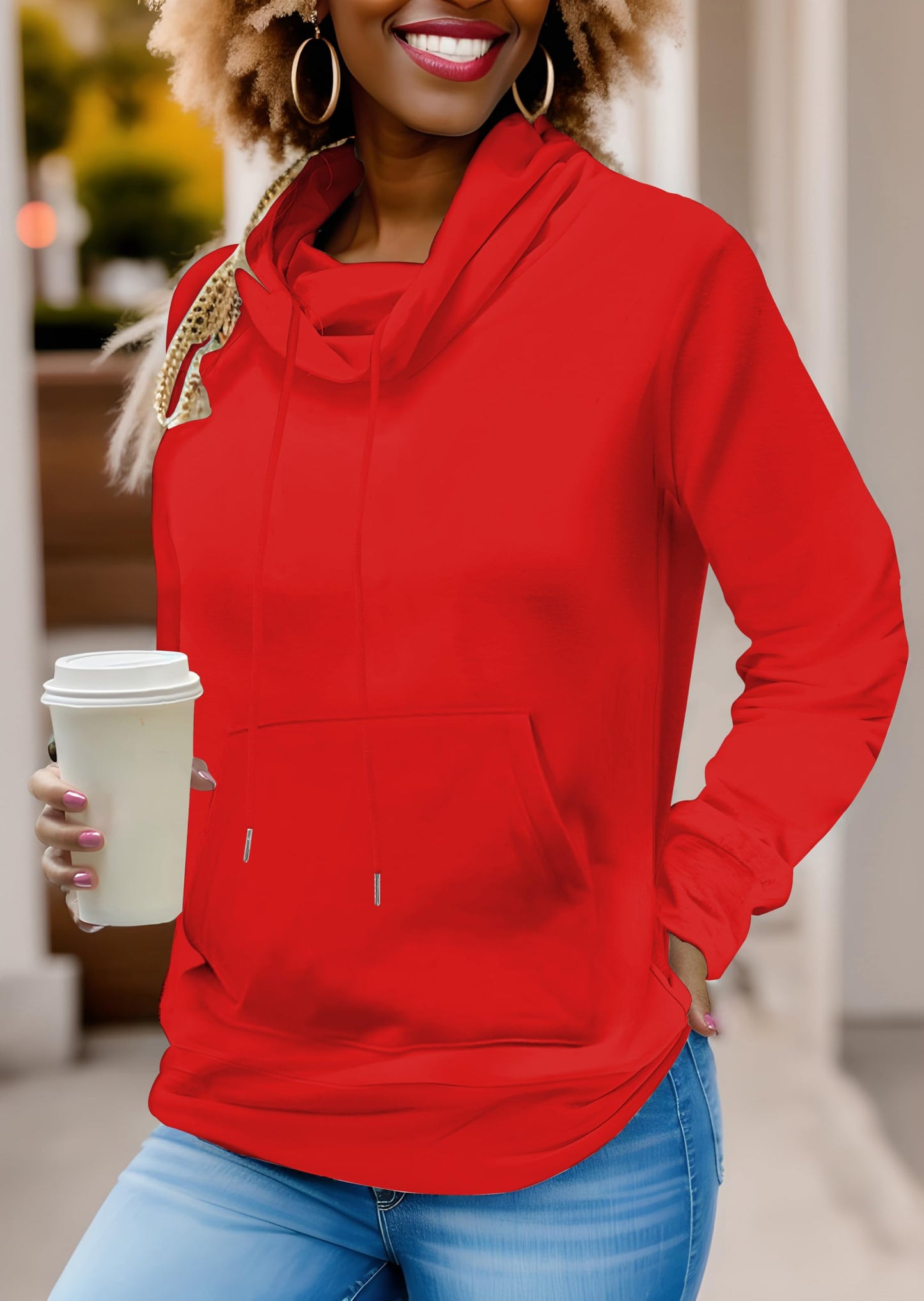Nimsruc Sweatshirt For Women Casual Long Sleeve Pullover