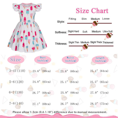 WonderBabe Easter Dresses for Girls Toddler Flutter Sleeve Easter Dress Casual Party School Dresses Clothes for Kids