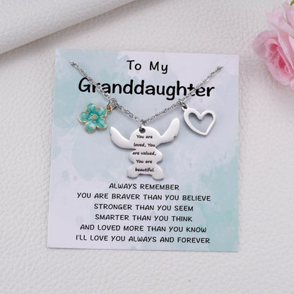 MIXJOY You are My Sunshine Necklace&Greeting Card, Birthday Christmas for Women Niece Daughter Granddaughter