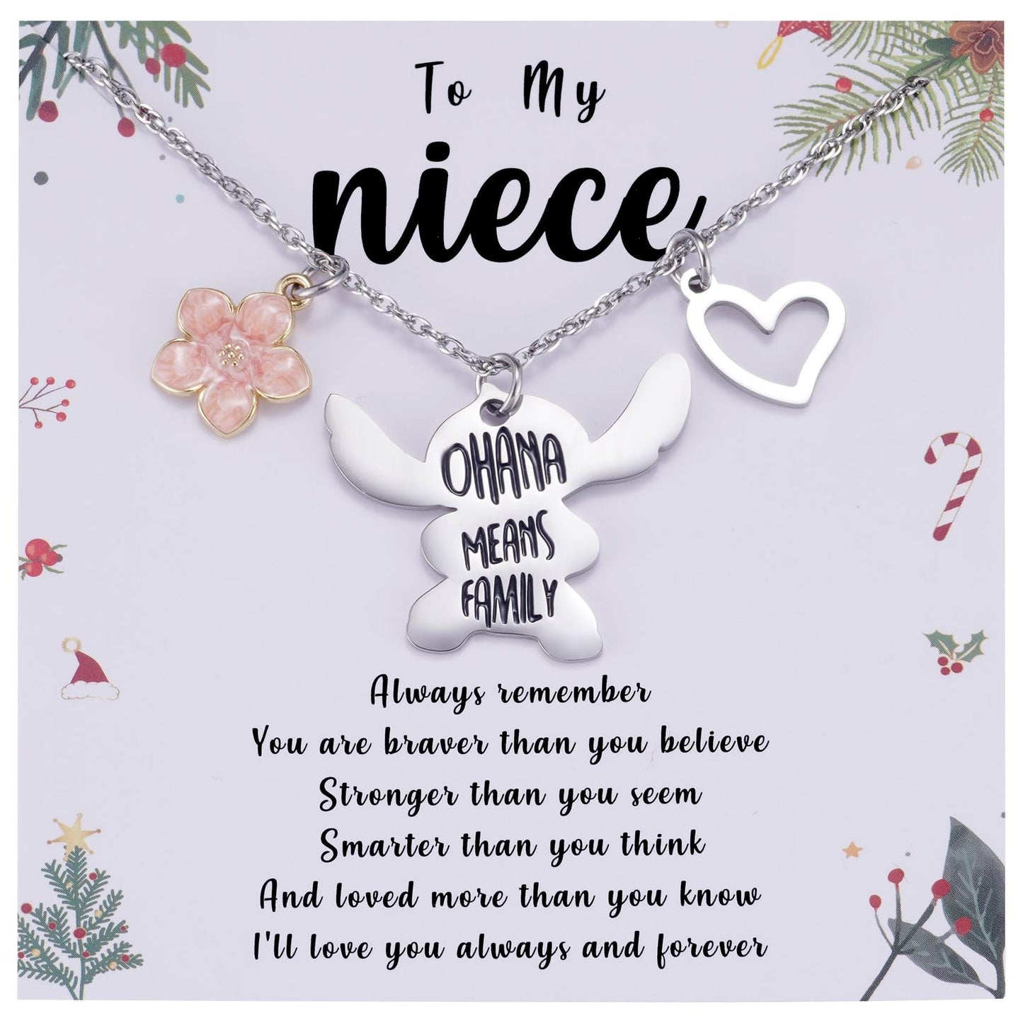 MIXJOY You are My Sunshine Necklace&Greeting Card, Birthday Christmas for Women Niece Daughter Granddaughter
