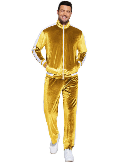 COOFANDY Mens Tracksuit 2 Piece Set Velour Velvet Sweatsuit Jogging Suits Full Zip Jacket Pants Outfits