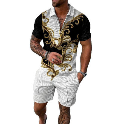 BIRW Mens Short Sets 2 Piece Outfits Polo Shirt Fashion Summer Tracksuits Casual Set Short Sleeve and Shorts Set for Men