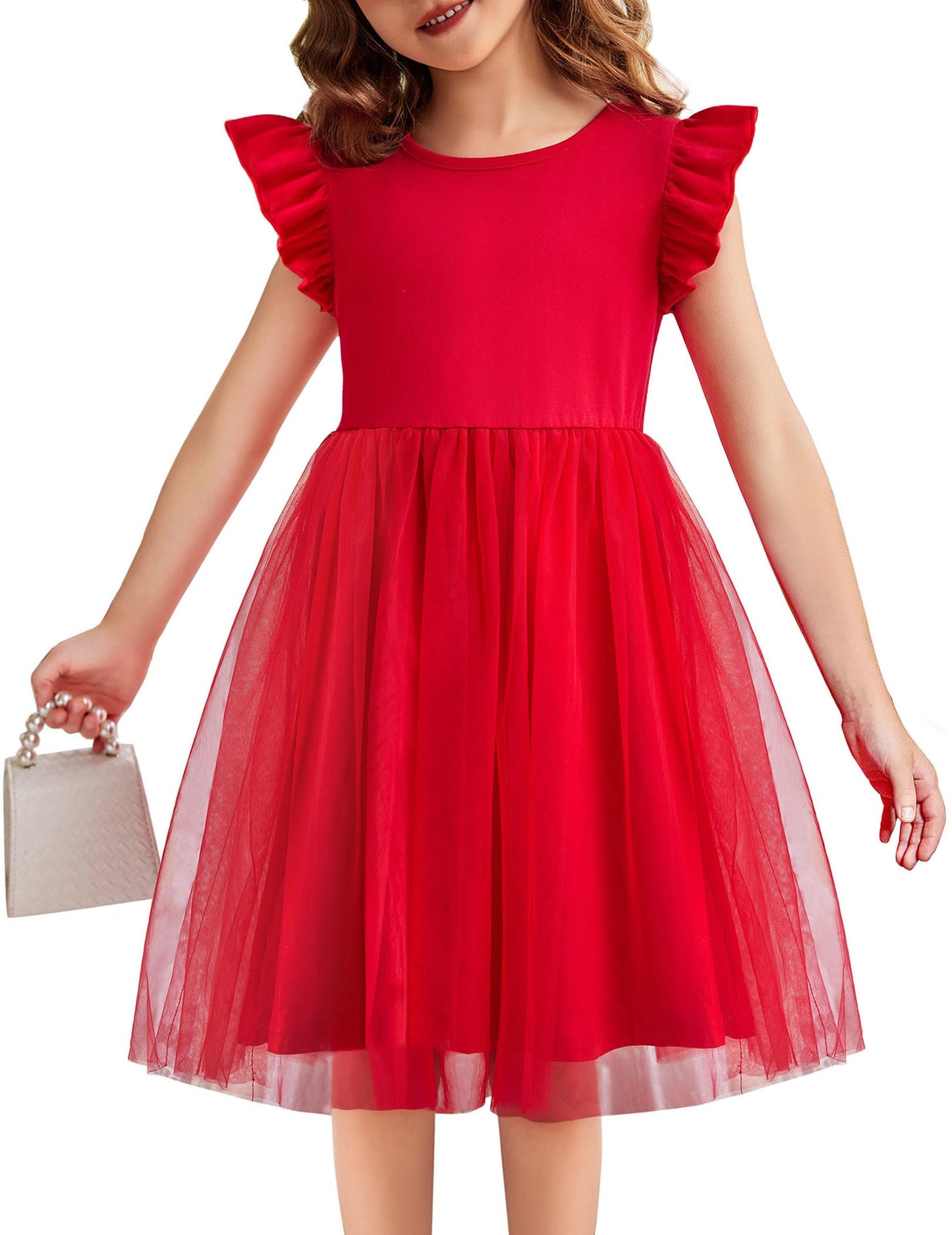 Toddler Tutu Dress Girls Ruffle Tulle Dresses Cute Summer Party Princess Sundress for 2-7Y