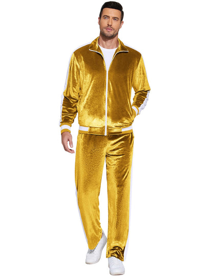 COOFANDY Mens Tracksuit 2 Piece Set Velour Velvet Sweatsuit Jogging Suits Full Zip Jacket Pants Outfits