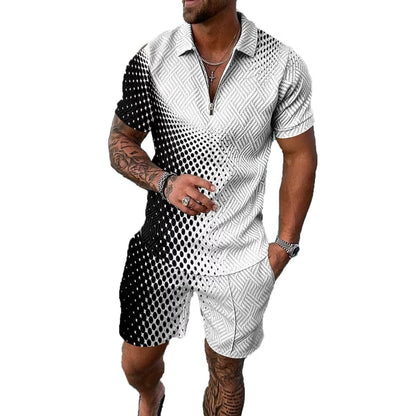 BIRW Mens Short Sets 2 Piece Outfits Polo Shirt Fashion Summer Tracksuits Casual Set Short Sleeve and Shorts Set for Men