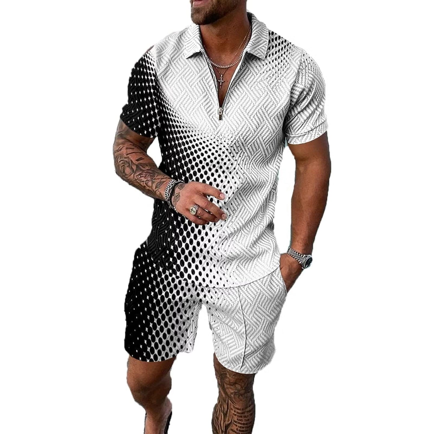 BIRW Mens Short Sets 2 Piece Outfits Polo Shirt Fashion Summer Tracksuits Casual Set Short Sleeve and Shorts Set for Men