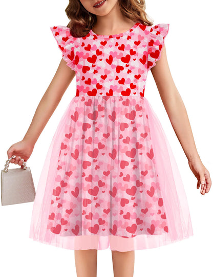 Toddler Tutu Dress Girls Ruffle Tulle Dresses Cute Summer Party Princess Sundress for 2-7Y