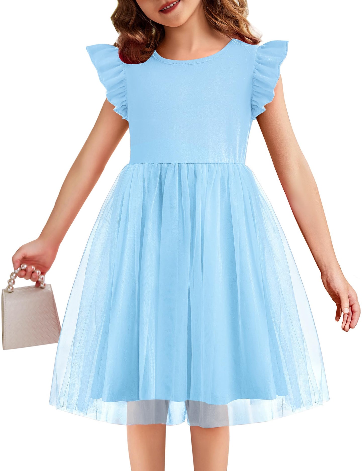 Toddler Tutu Dress Girls Ruffle Tulle Dresses Cute Summer Party Princess Sundress for 2-7Y