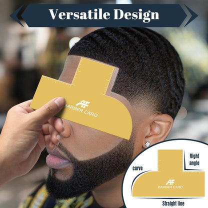 Enhancement Card for Barbers with Measurement Indicators, Reusable Barber Line up Tool and Color Spray Edge Hairline Shaping Tool (Black, One-Size)