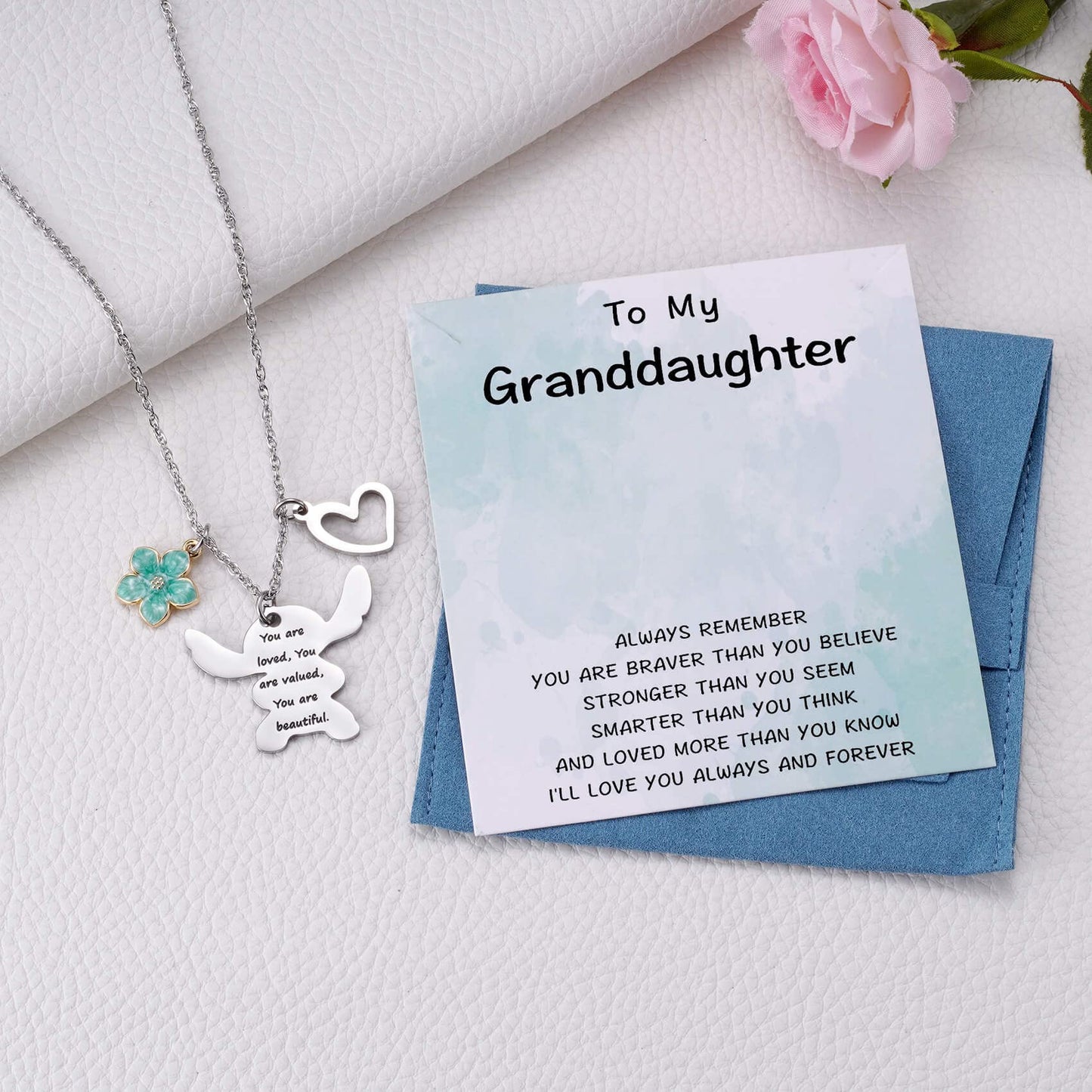 MIXJOY You are My Sunshine Necklace&Greeting Card, Birthday Christmas for Women Niece Daughter Granddaughter