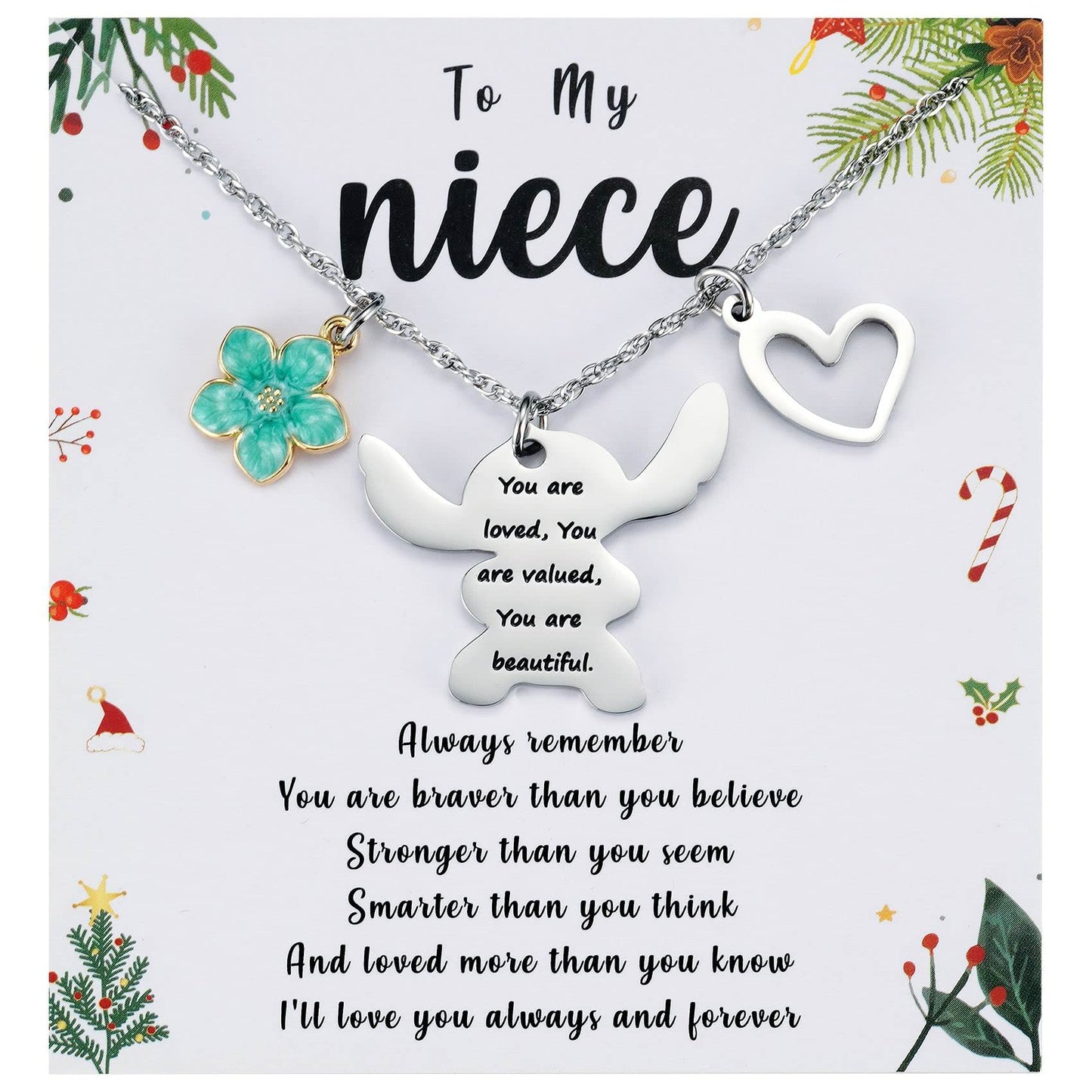 MIXJOY You are My Sunshine Necklace&Greeting Card, Birthday Christmas for Women Niece Daughter Granddaughter