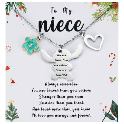 MIXJOY You are My Sunshine Necklace&Greeting Card, Birthday Christmas for Women Niece Daughter Granddaughter