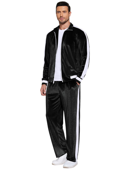 COOFANDY Mens Tracksuit 2 Piece Set Velour Velvet Sweatsuit Jogging Suits Full Zip Jacket Pants Outfits