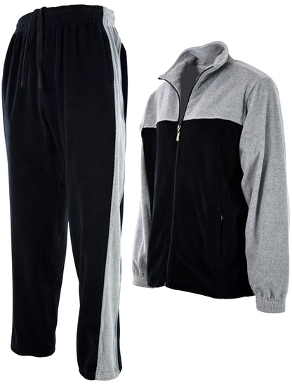 ChoiceApparel Mens Velour Tracksuit with Zippered Pockets