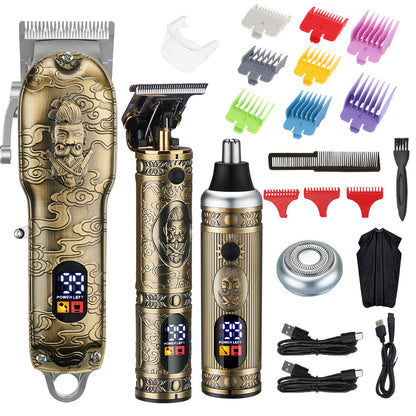 Lanumi Professional Hair Clippers Electric Razor Shavers Men 3 Piece Set Rechargeable Clippers and Trimmers Beard Trimmer Barber Kit with Travel Case Clippers for Hair Cutting Gifts for him