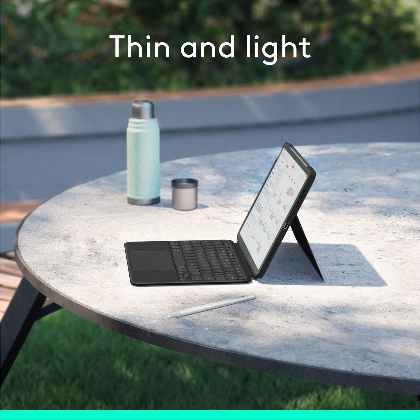 Logitech Combo Touch iPad Air 11-inch (M2) (2024), iPad Air (4th & 5th gen - 2020, 2022) Keyboard Case - Detachable Backlit Keyboard with Kickstand - Midnight Black