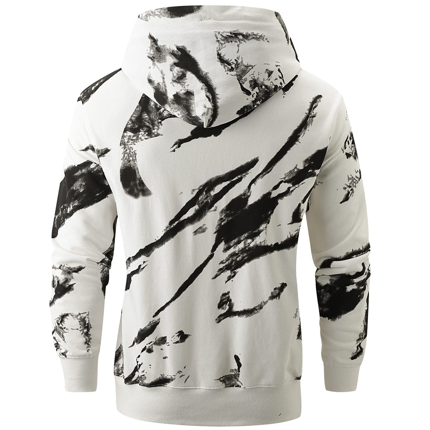 KLIEGOU Mens Tie-Dye Pullover Hooded Sweatshirt