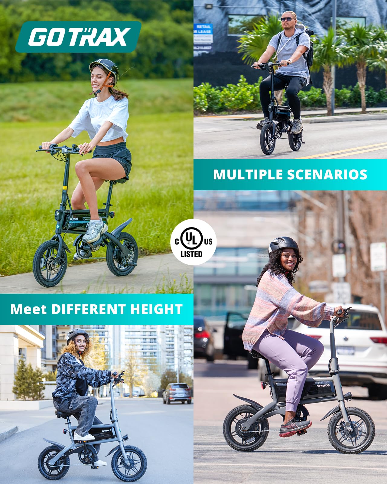 Gotrax Nano 14" Electric Bike, Max Range 25Miles(Pedal-Assist)&Max Speed 15.5Mph, 350W Folding E-Bike with Removable Battery, Adjustable Seat & Dual Mudguards, Commuter Electric Bicycle for Ages 13+