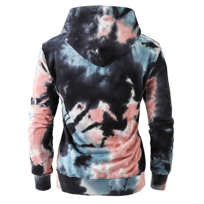 KLIEGOU Mens Tie-Dye Pullover Hooded Sweatshirt