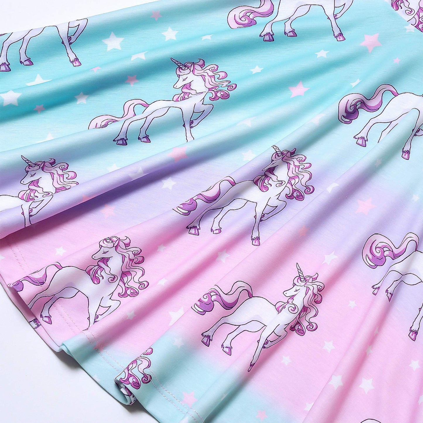 Unicorn Dresses for Girls Summer Swing Short Sleeve Casual Clothes for Kids