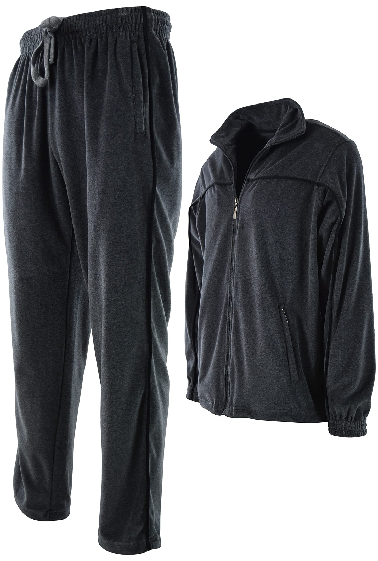 ChoiceApparel Mens Velour Tracksuit with Zippered Pockets