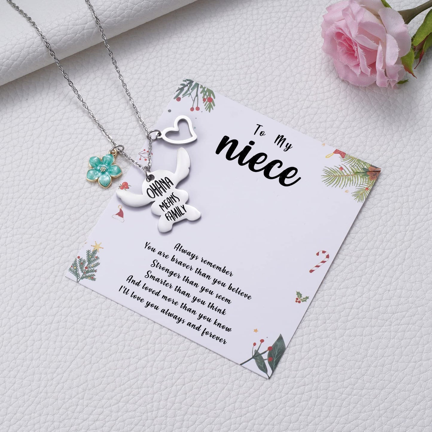 MIXJOY You are My Sunshine Necklace&Greeting Card, Birthday Christmas for Women Niece Daughter Granddaughter