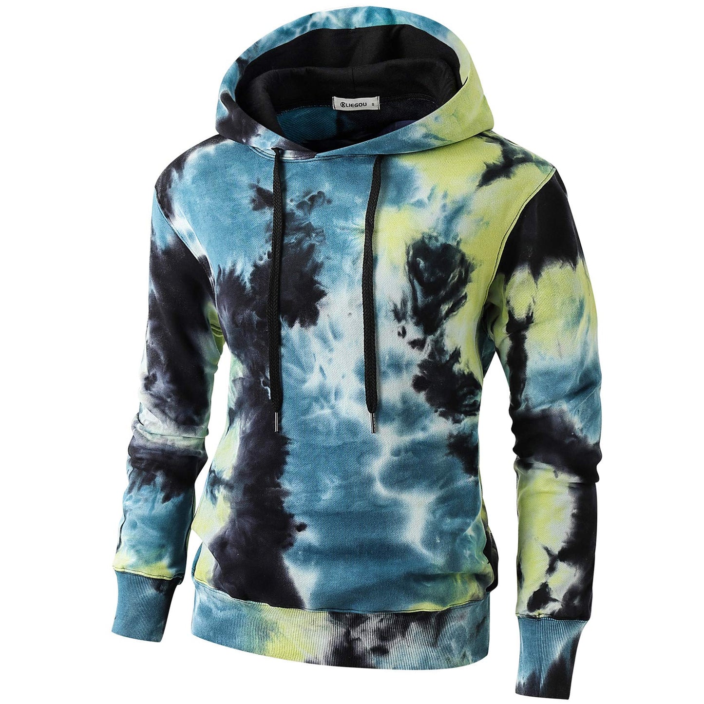 KLIEGOU Mens Tie-Dye Pullover Hooded Sweatshirt