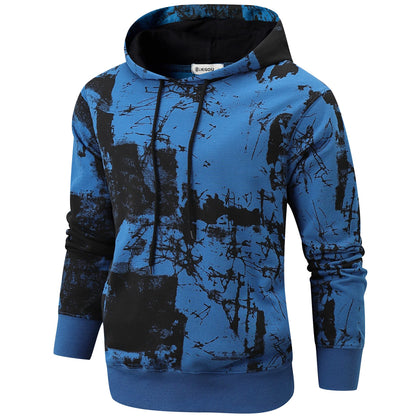 KLIEGOU Mens Tie-Dye Pullover Hooded Sweatshirt