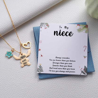 MIXJOY You are My Sunshine Necklace&Greeting Card, Birthday Christmas for Women Niece Daughter Granddaughter