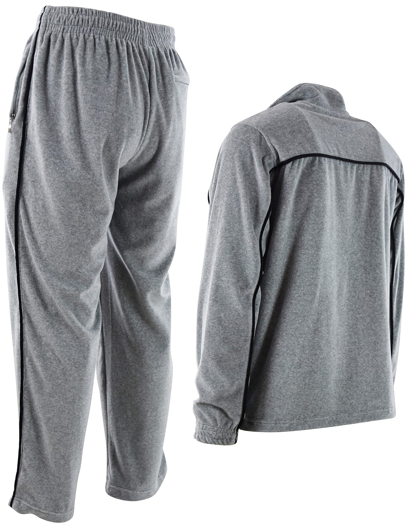 ChoiceApparel Mens Velour Tracksuit with Zippered Pockets