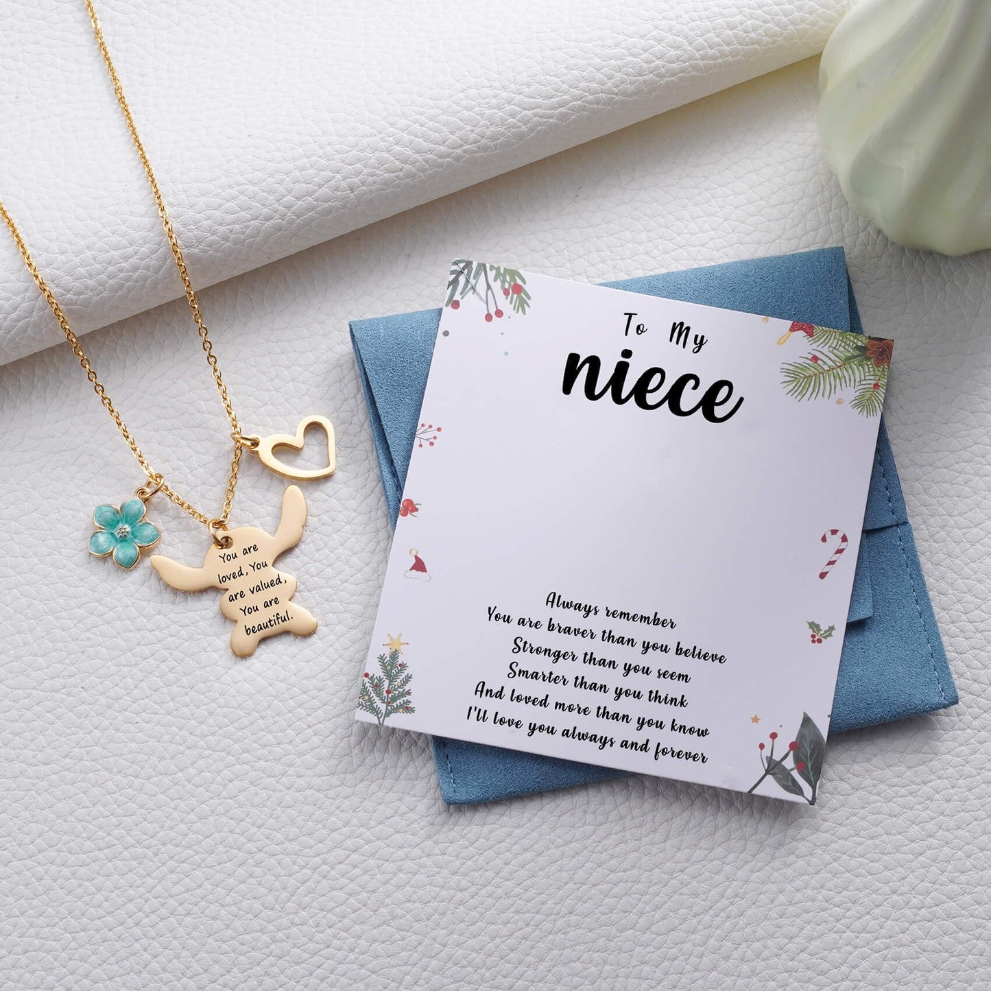 MIXJOY You are My Sunshine Necklace&Greeting Card, Birthday Christmas for Women Niece Daughter Granddaughter