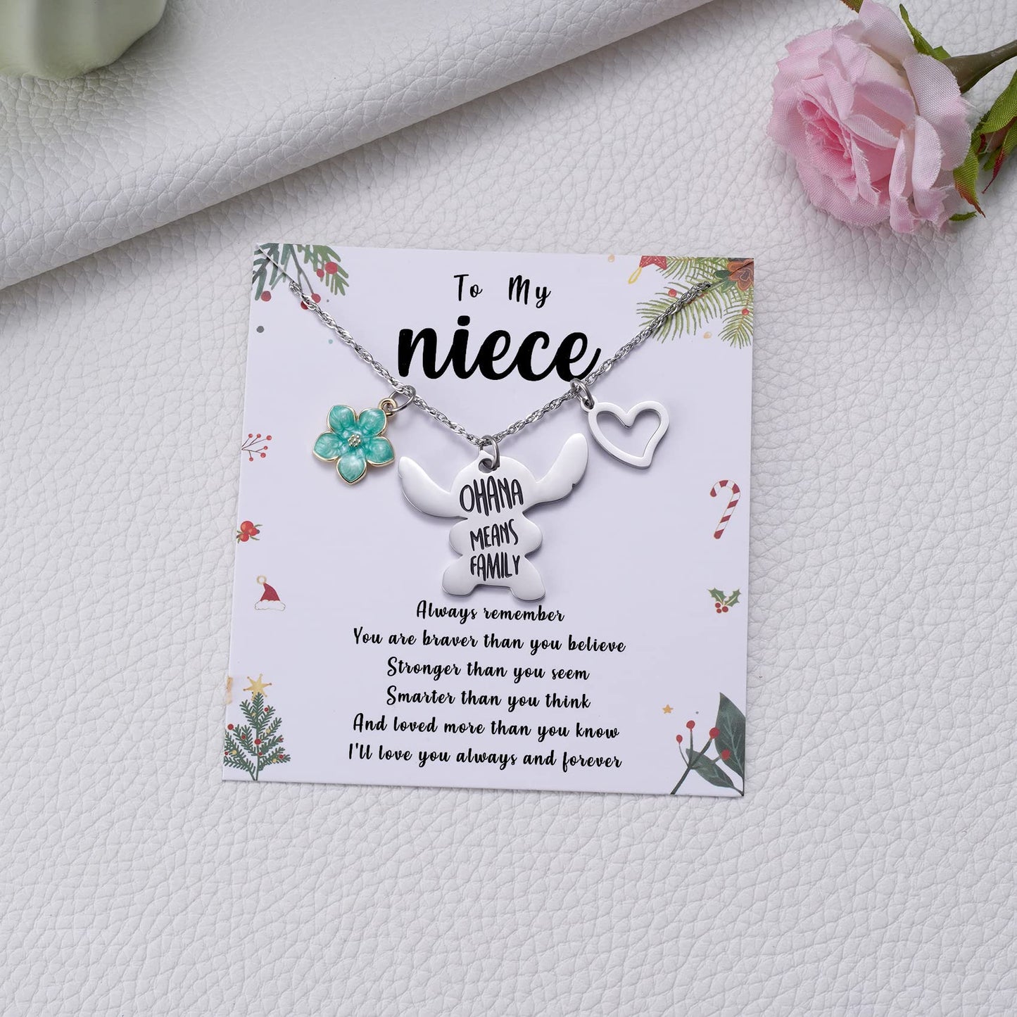 MIXJOY You are My Sunshine Necklace&Greeting Card, Birthday Christmas for Women Niece Daughter Granddaughter