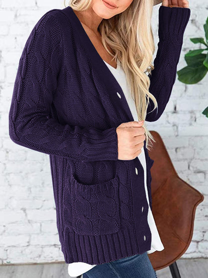 PRETTYGARDEN Women's Open Front Cardigan Sweaters Fall Fashion Button Down Cable Knit Chunky Winter Outerwear Coats