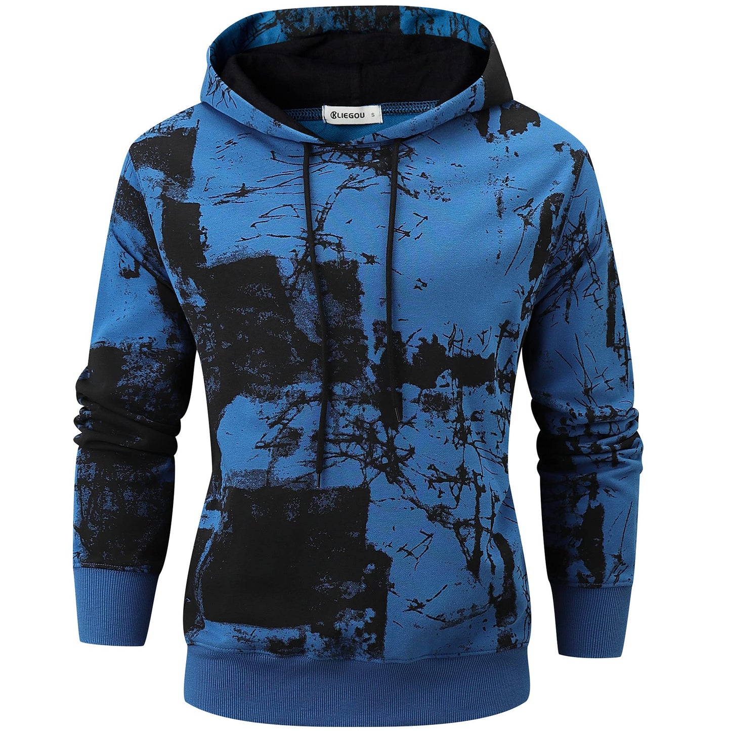 KLIEGOU Mens Tie-Dye Pullover Hooded Sweatshirt