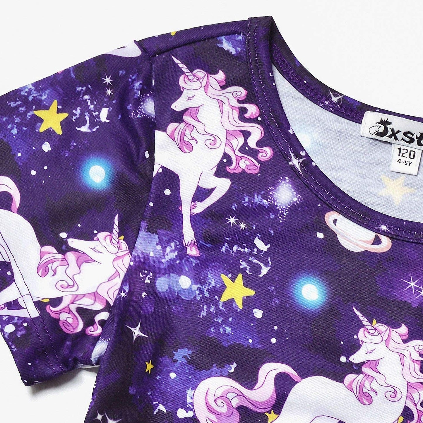 Unicorn Dresses for Girls Summer Swing Short Sleeve Casual Clothes for Kids