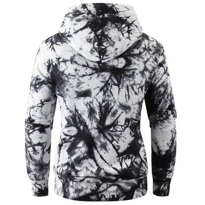 KLIEGOU Mens Tie-Dye Pullover Hooded Sweatshirt