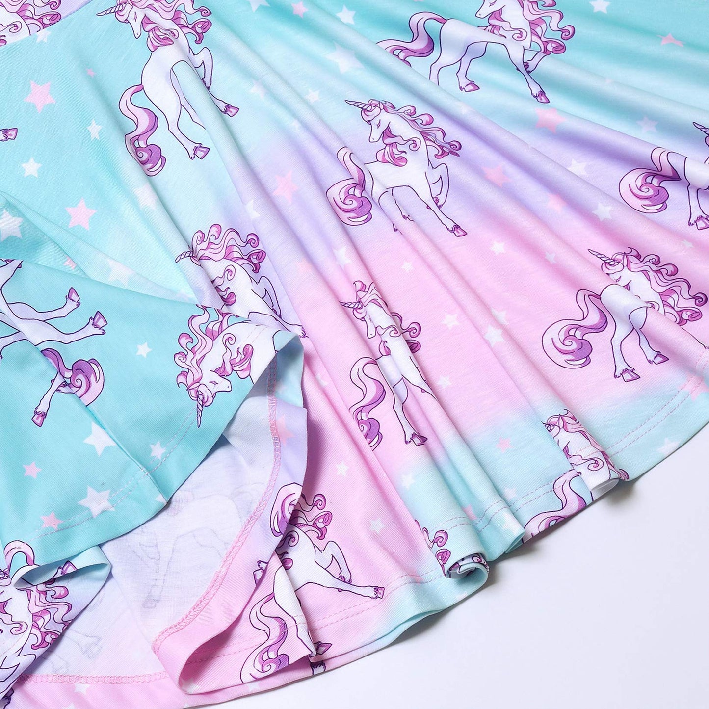 Unicorn Dresses for Girls Summer Swing Short Sleeve Casual Clothes for Kids