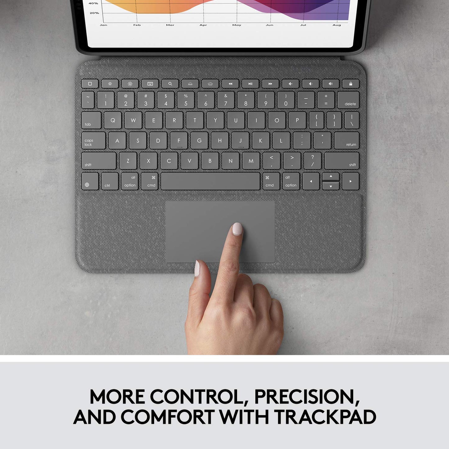 Logitech Combo Touch iPad Air 11-inch (M2) (2024), iPad Air (4th & 5th gen - 2020, 2022) Keyboard Case - Detachable Backlit Keyboard with Kickstand - Midnight Black