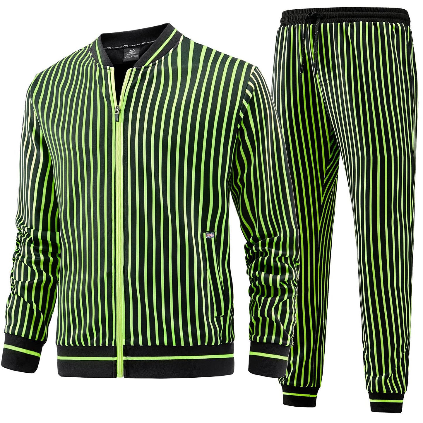 W JIANWANG Men's Casual Tracksuits Long Sleeve Jogging Suits Sweatsuit Sets Track Jackets and Pants 2 Piece Outfit