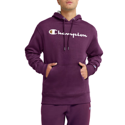 Champion Men's Hoodie, Powerblend, Fleece Men's Hoodie, Comfortable Men's Sweatshirt, Script Logo (Reg. or Big & Tall)