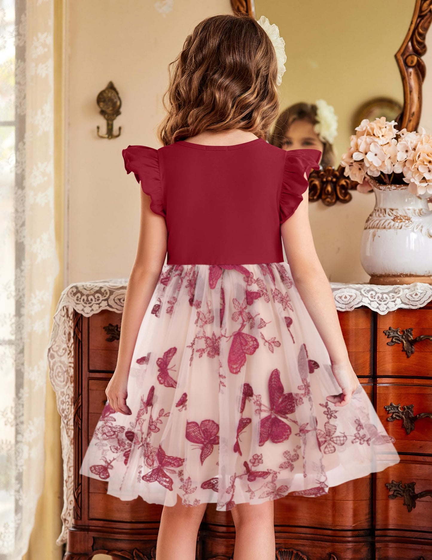 Toddler Tutu Dress Girls Ruffle Tulle Dresses Cute Summer Party Princess Sundress for 2-7Y