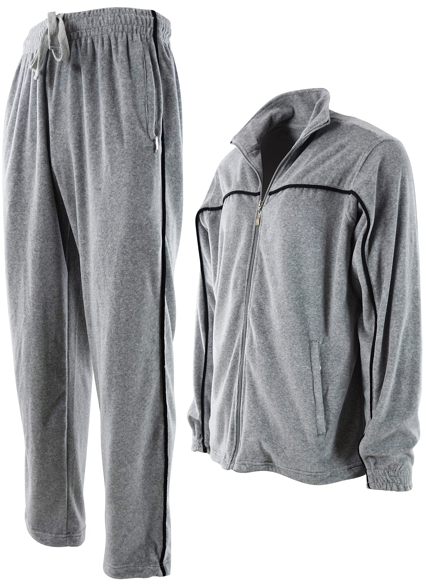 ChoiceApparel Mens Velour Tracksuit with Zippered Pockets