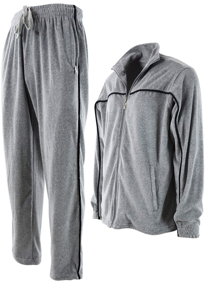 ChoiceApparel Mens Velour Tracksuit with Zippered Pockets