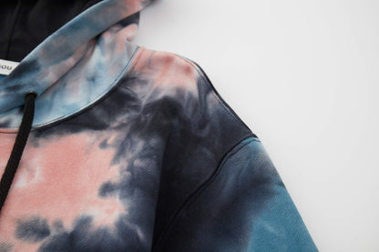 KLIEGOU Mens Tie-Dye Pullover Hooded Sweatshirt