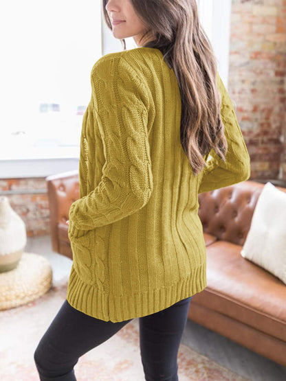 PRETTYGARDEN Women's Open Front Cardigan Sweaters Fall Fashion Button Down Cable Knit Chunky Winter Outerwear Coats