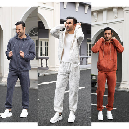 HHGKED Mens 2 Piece set Outfits Comfy Sweatsuits Athletic Jogging Tracksuit Hooded Sweatshirt and Joggers Sweatpants