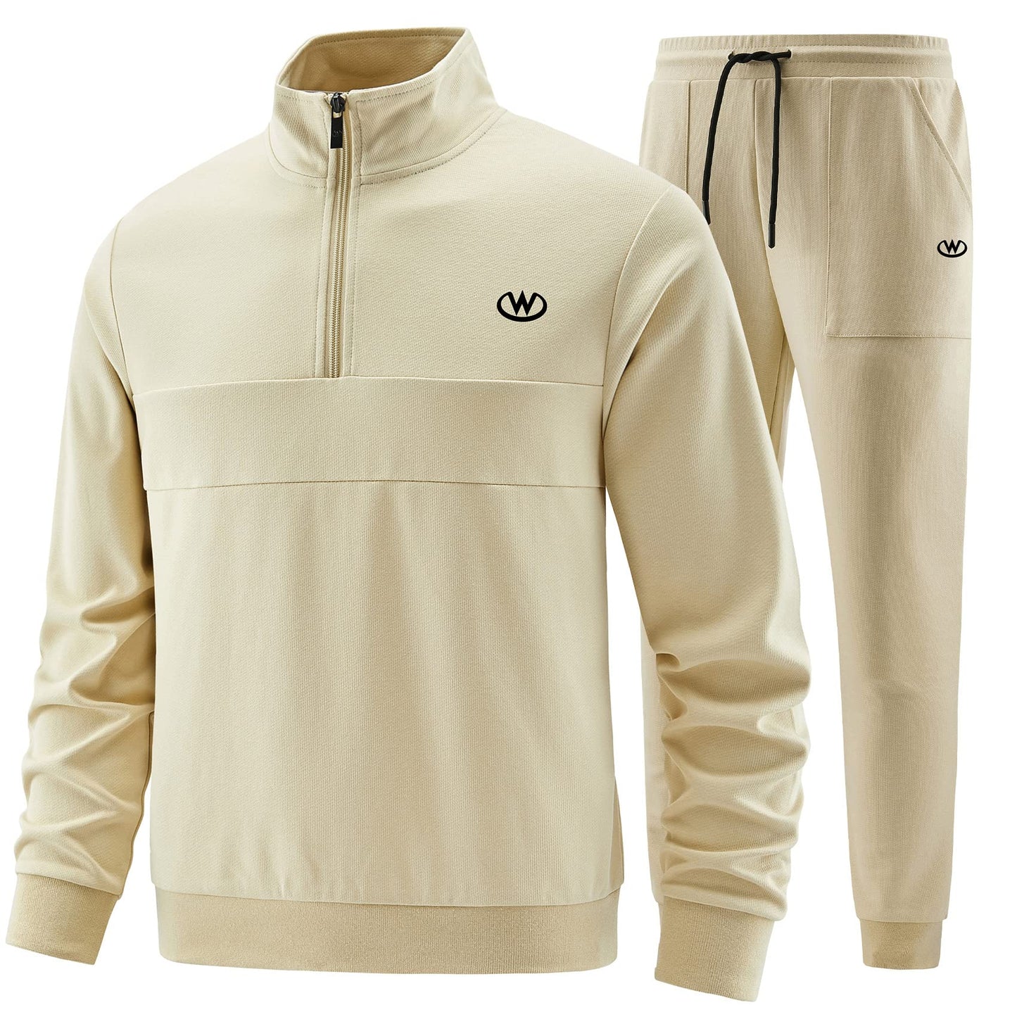 W JIANWANG Men's Casual Tracksuits Long Sleeve Jogging Suits Sweatsuit Sets Track Jackets and Pants 2 Piece Outfit