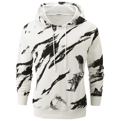 KLIEGOU Mens Tie-Dye Pullover Hooded Sweatshirt