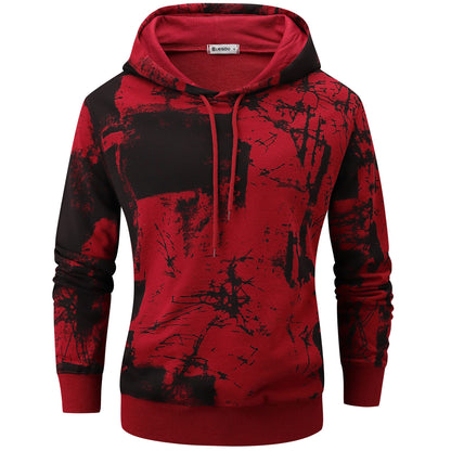 KLIEGOU Mens Tie-Dye Pullover Hooded Sweatshirt
